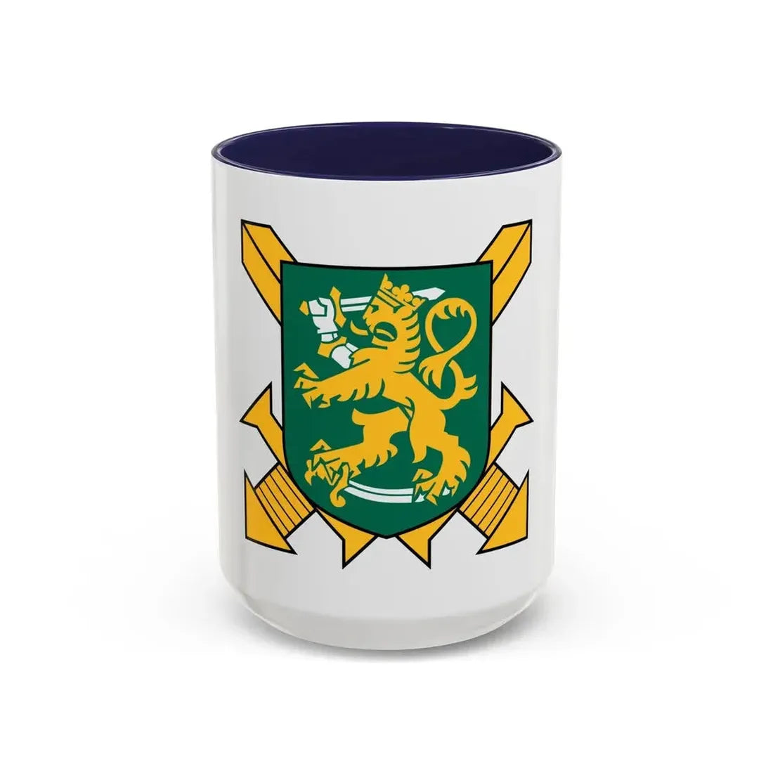 Coat of Arms of Finnish Ground Force - Accent Coffee Mug 15oz Navy - Go Mug Yourself