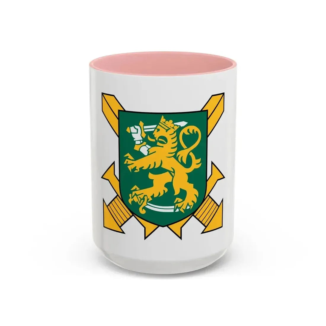 Coat of Arms of Finnish Ground Force - Accent Coffee Mug 15oz Pink - Go Mug Yourself