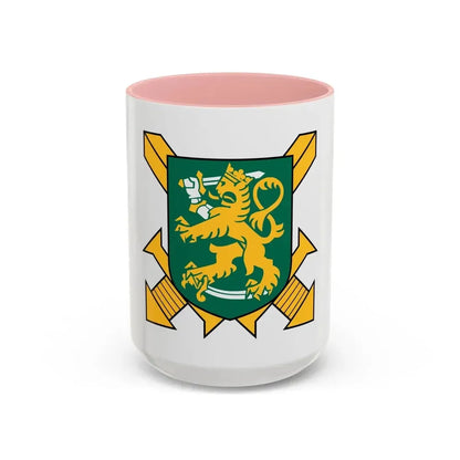 Coat of Arms of Finnish Ground Force - Accent Coffee Mug 15oz Pink - Go Mug Yourself
