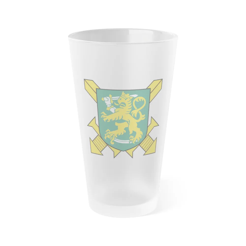 Coat of Arms of Finnish Ground Force - Frosted Pint Glass 16oz-16oz-Frosted-Go Mug Yourself