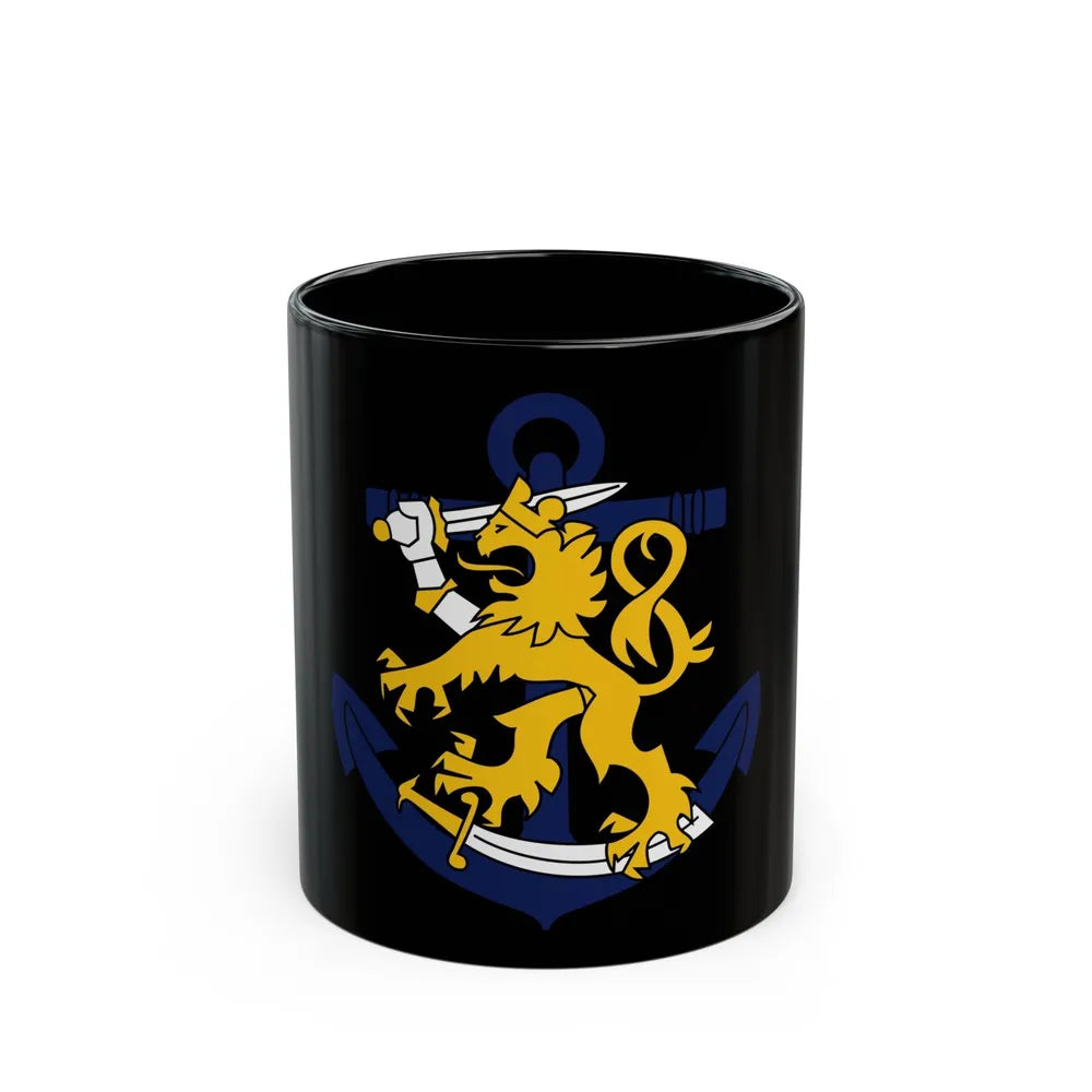 Coat of Arms of Finnish Navy - Black Coffee Mug-11oz-Go Mug Yourself