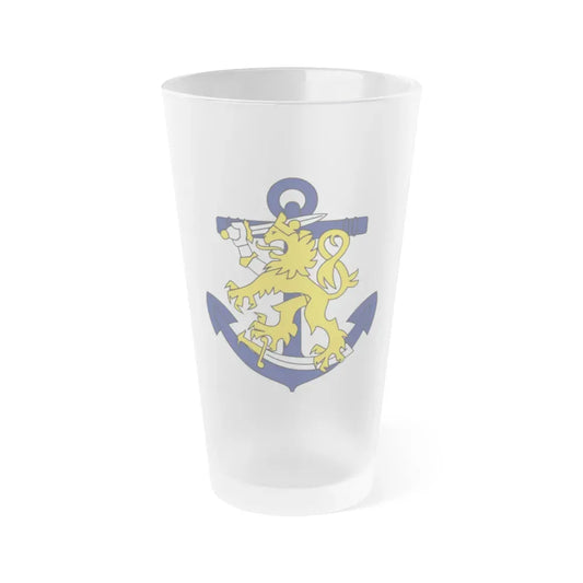 Coat of Arms of Finnish Navy - Frosted Pint Glass 16oz Default Title - Go Mug Yourself
