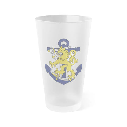 Coat of Arms of Finnish Navy - Frosted Pint Glass 16oz-Go Mug Yourself