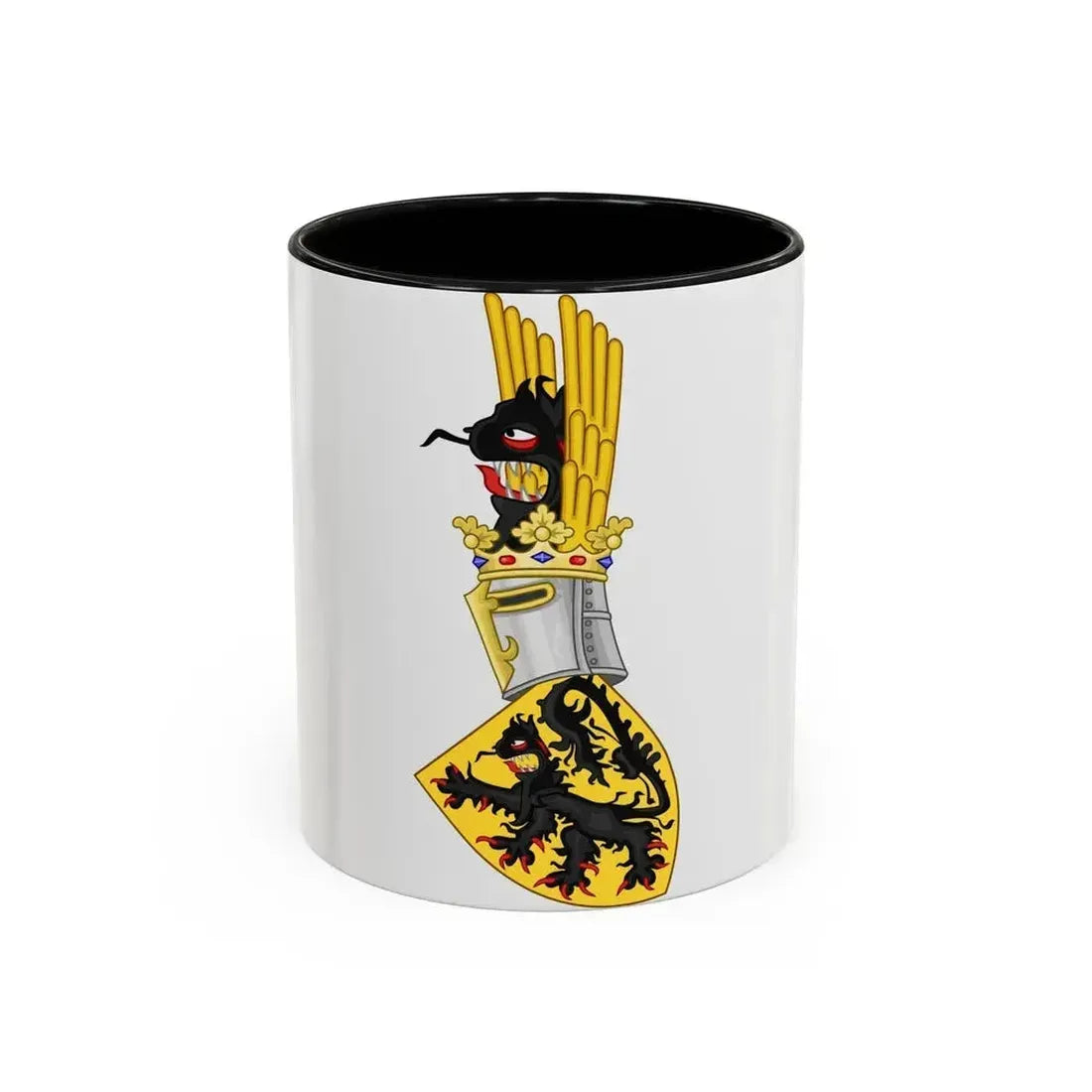 Coat of Arms of Flanders - Accent Coffee Mug 11oz Black - Go Mug Yourself
