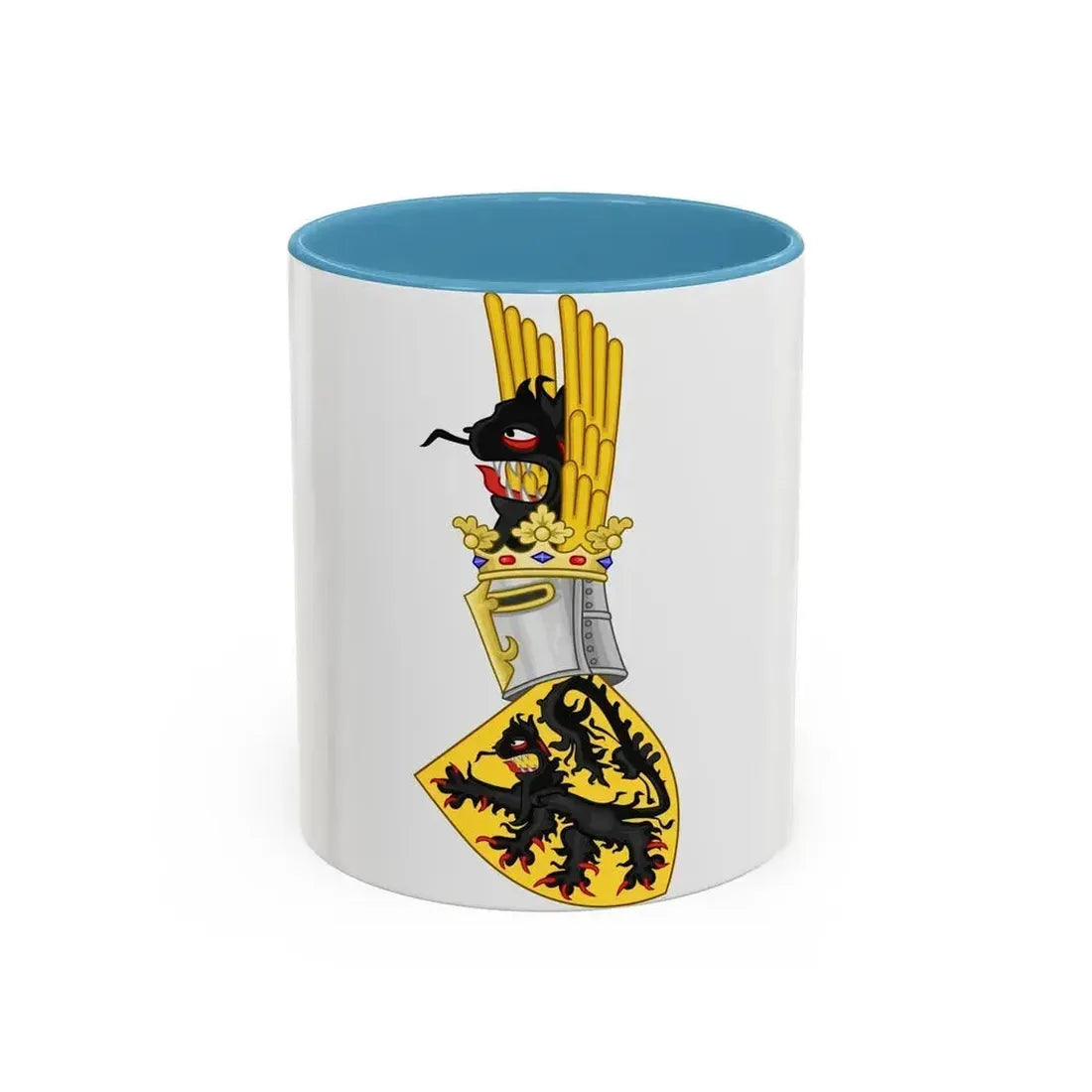Coat of Arms of Flanders - Accent Coffee Mug 11oz Light Blue - Go Mug Yourself
