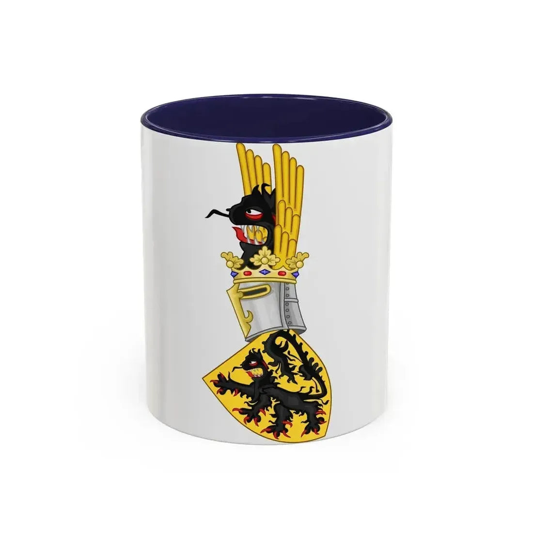 Coat of Arms of Flanders - Accent Coffee Mug 11oz Navy - Go Mug Yourself