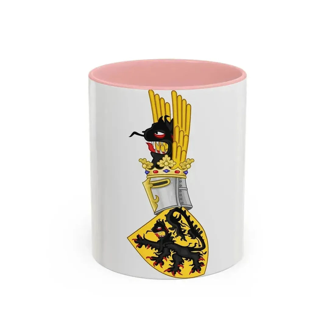 Coat of Arms of Flanders - Accent Coffee Mug 11oz Pink - Go Mug Yourself