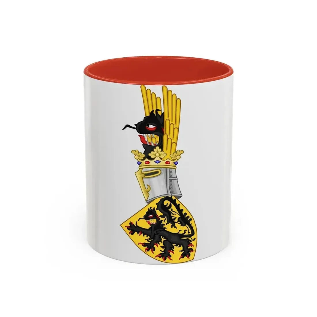 Coat of Arms of Flanders - Accent Coffee Mug 11oz Red - Go Mug Yourself