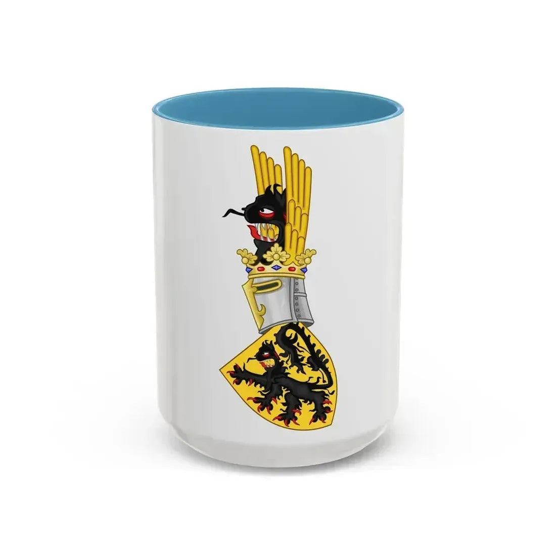Coat of Arms of Flanders - Accent Coffee Mug 15oz Light Blue - Go Mug Yourself