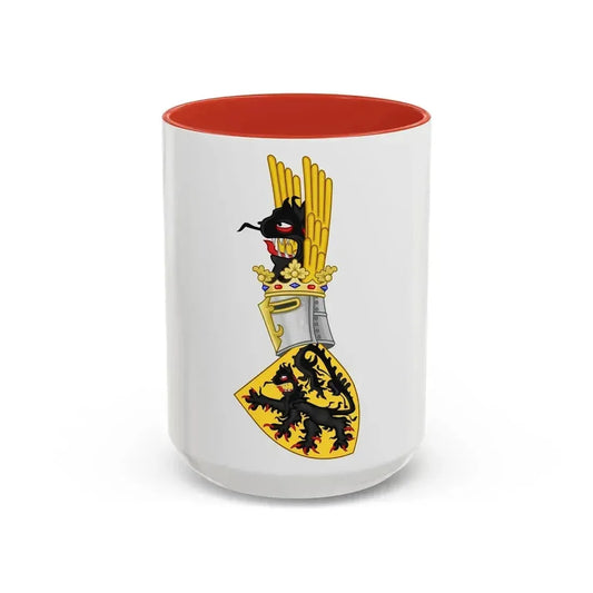 Coat of Arms of Flanders - Accent Coffee Mug 15oz Red - Go Mug Yourself