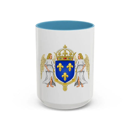 Coat of arms of France 1515-1578 - Accent Coffee Mug 15oz Light Blue - Go Mug Yourself