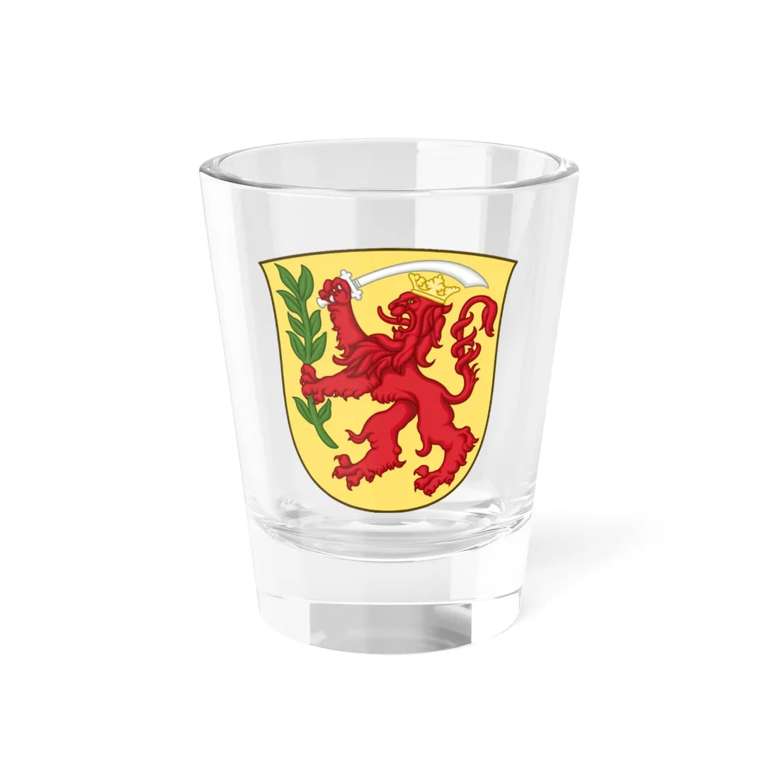 Coat of arms of Fredericia (Denmark) (Coat of Arms) Shot Glass 1.5oz 1.5oz - Go Mug Yourself
