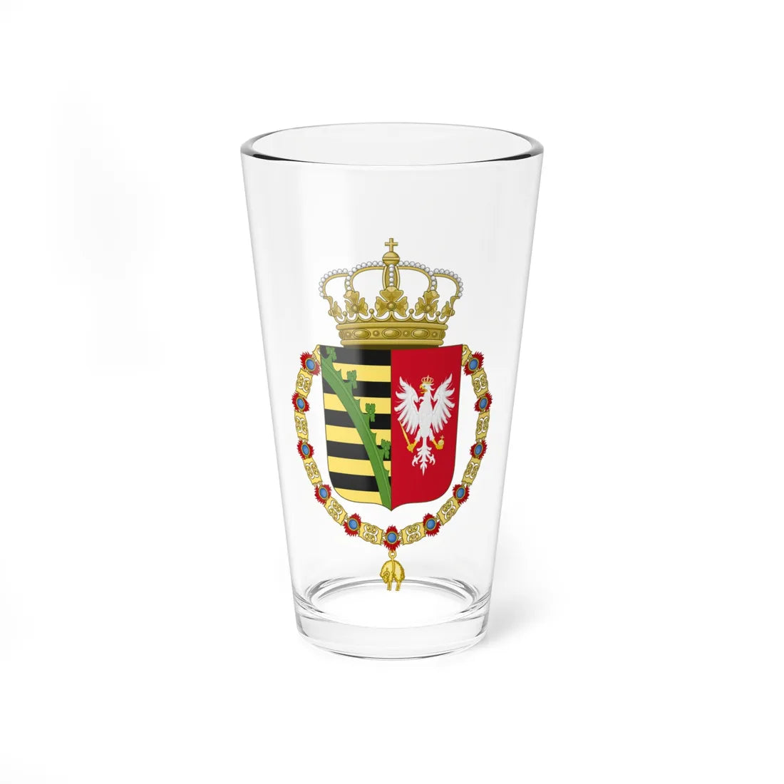 Coat of Arms of Frederick Augustus I of Saxony Order of the Golden Fleece (Germany) (Coat of Arms) Pint Glass 16oz 16oz - Go Mug Yourself