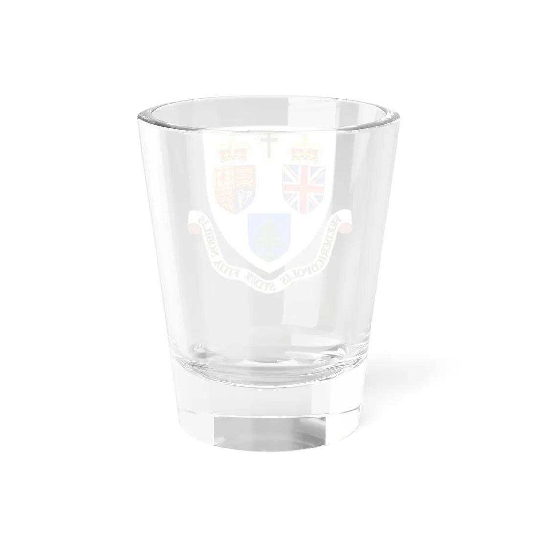 Coat of arms of Fredericton New Brunswick (Canada) (Coat of Arms) Shot Glass 1.5oz - Go Mug Yourself