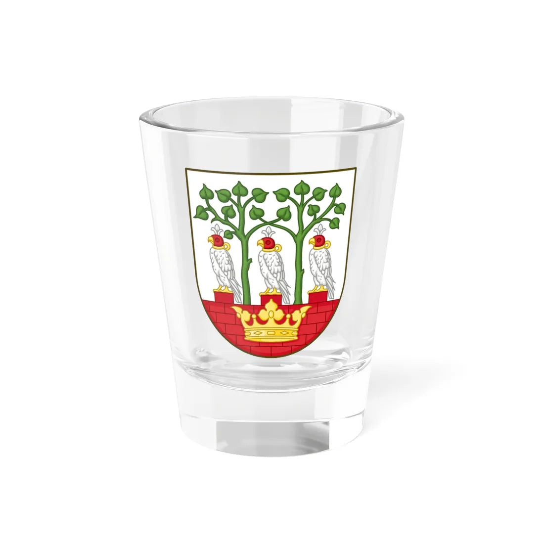 Coat of arms of Frederiksberg (Denmark) (Coat of Arms) Shot Glass 1.5oz 1.5oz - Go Mug Yourself