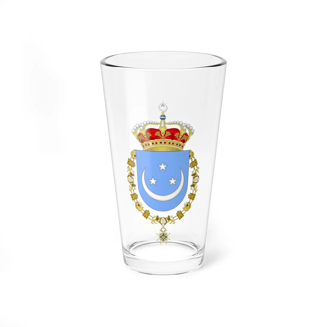 Coat of Arms of Fuad I of Egypt as Knight of the Order of Charles III (Egypt) (Coat of Arms) Pint Glass 16oz 16oz - Go Mug Yourself