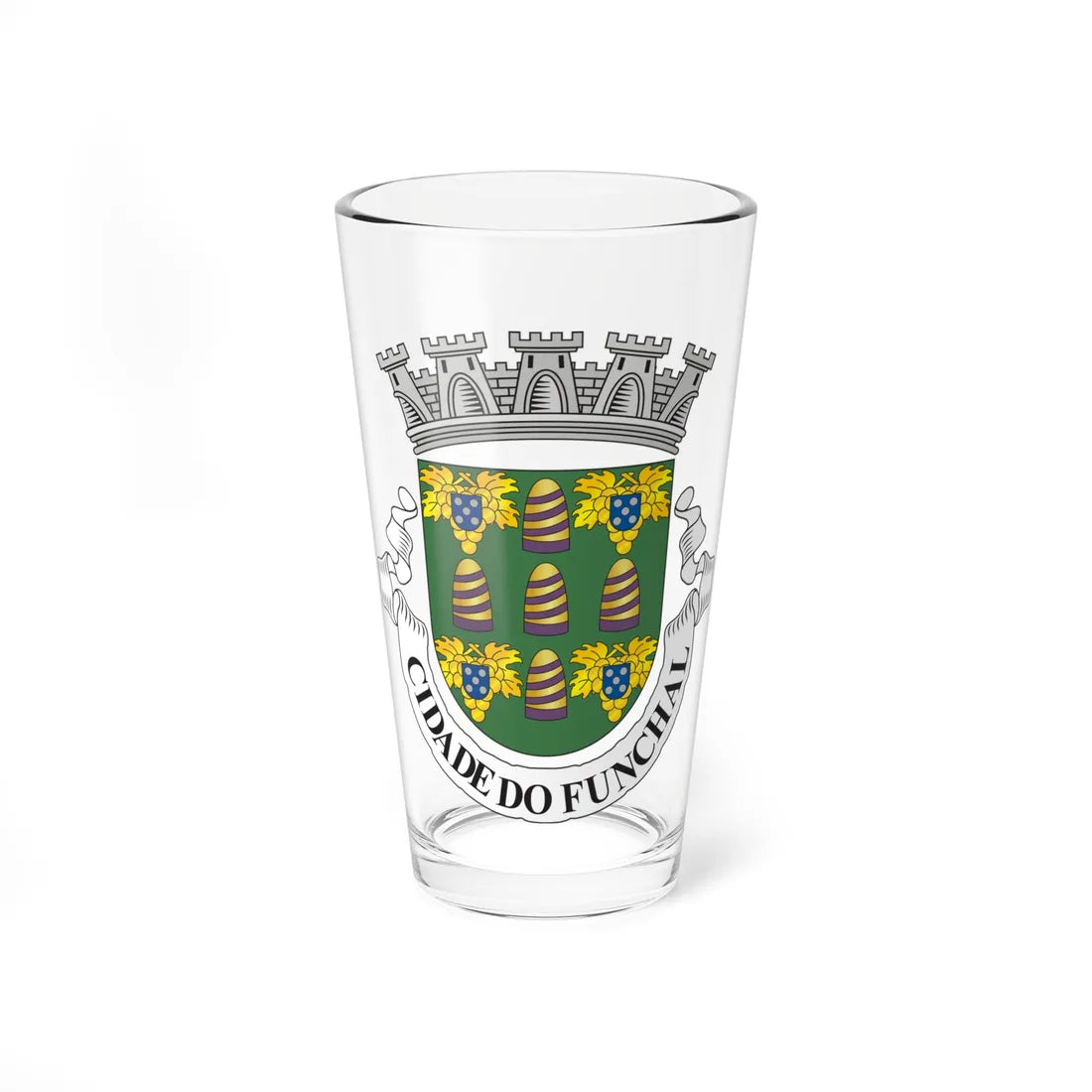 Coat of arms of Funchal (Coat of Arms) Pint Glass 16oz 16oz - Go Mug Yourself