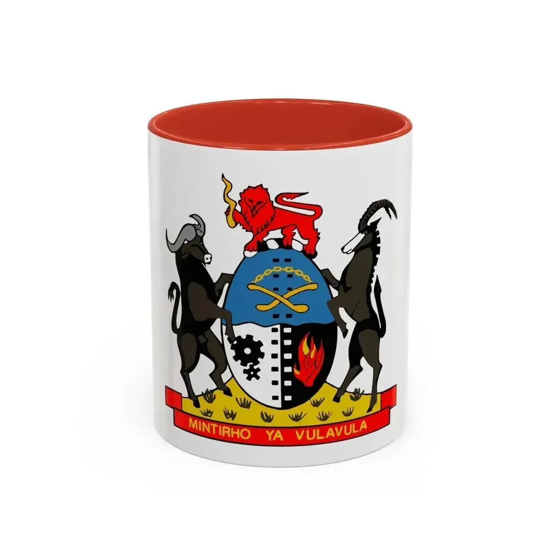 Coat of arms of Gazankulu - Accent Coffee Mug 11oz Red - Go Mug Yourself
