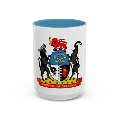 Coat of arms of Gazankulu - Accent Coffee Mug 15oz Light Blue - Go Mug Yourself