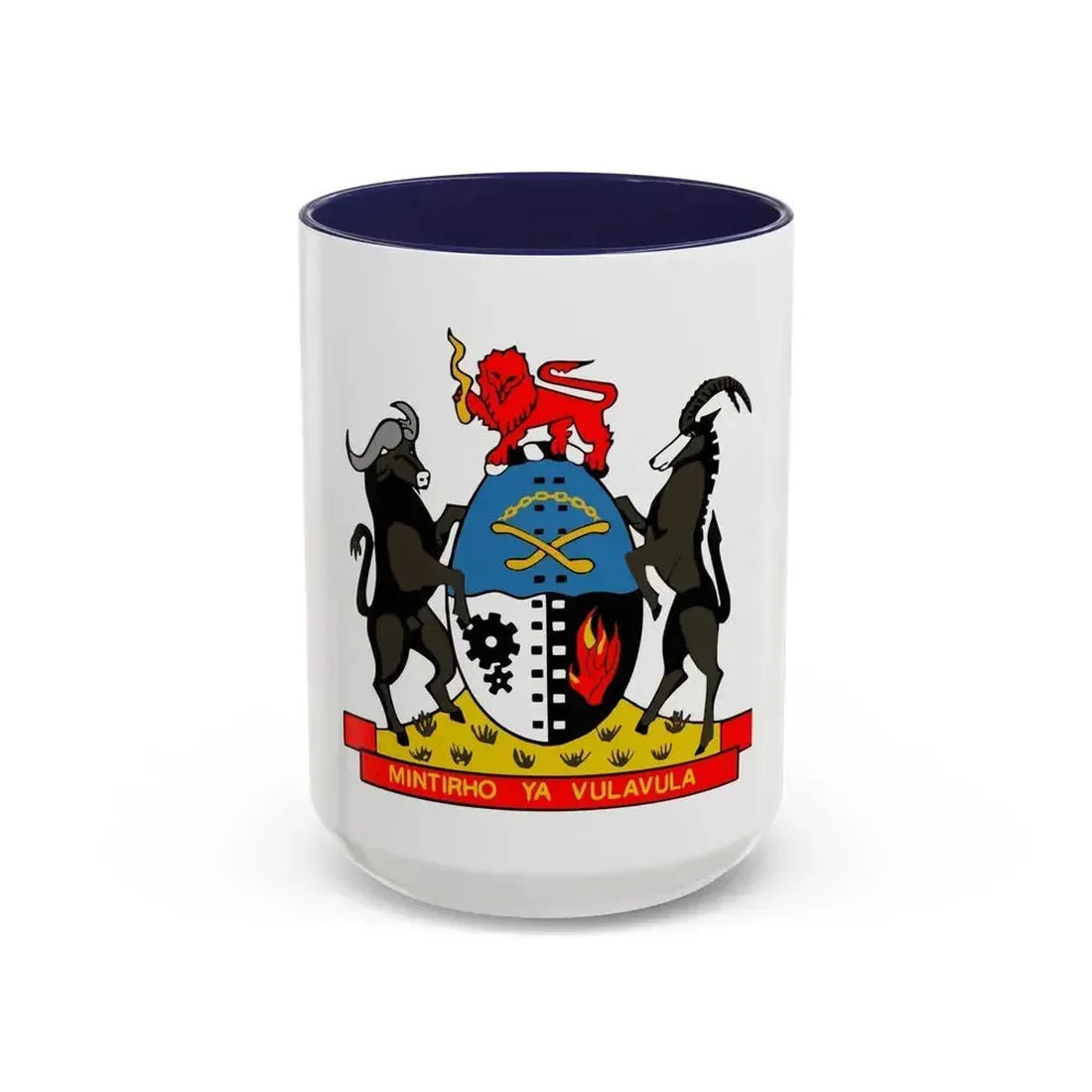 Coat of arms of Gazankulu - Accent Coffee Mug 15oz Navy - Go Mug Yourself
