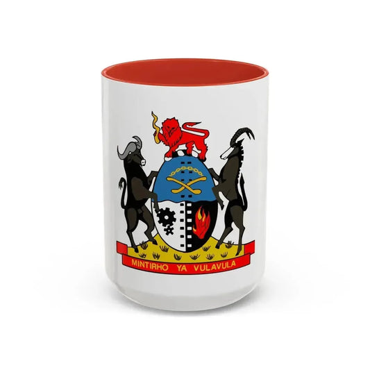 Coat of arms of Gazankulu - Accent Coffee Mug 15oz Red - Go Mug Yourself
