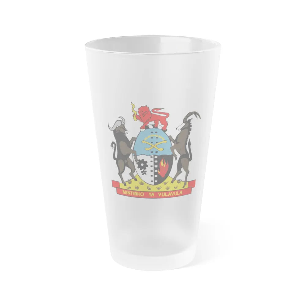 Coat of arms of Gazankulu - Frosted Pint Glass 16oz-Go Mug Yourself