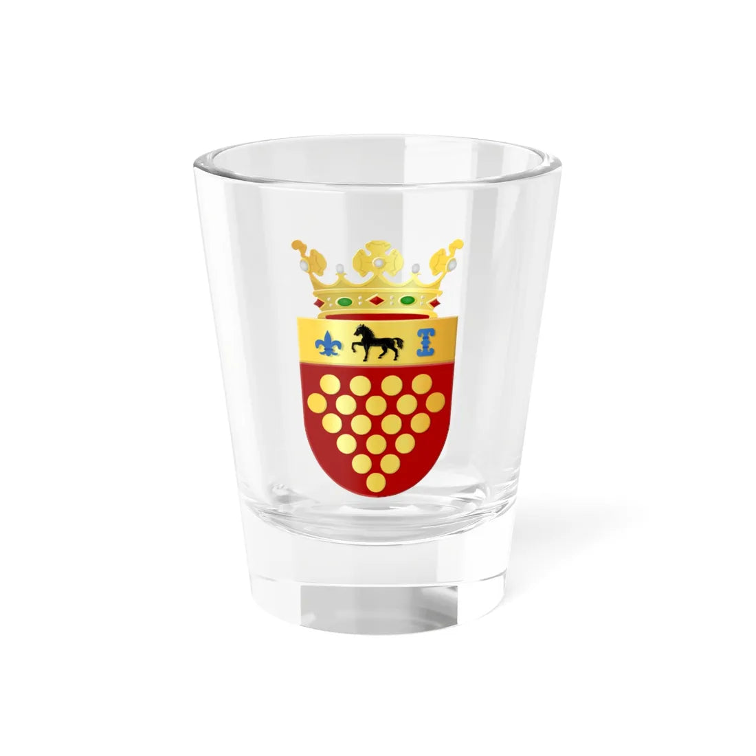 Coat of arms of Geldermalsen (Netherlands) (Coat of Arms) Shot Glass 1.5oz 1.5oz - Go Mug Yourself