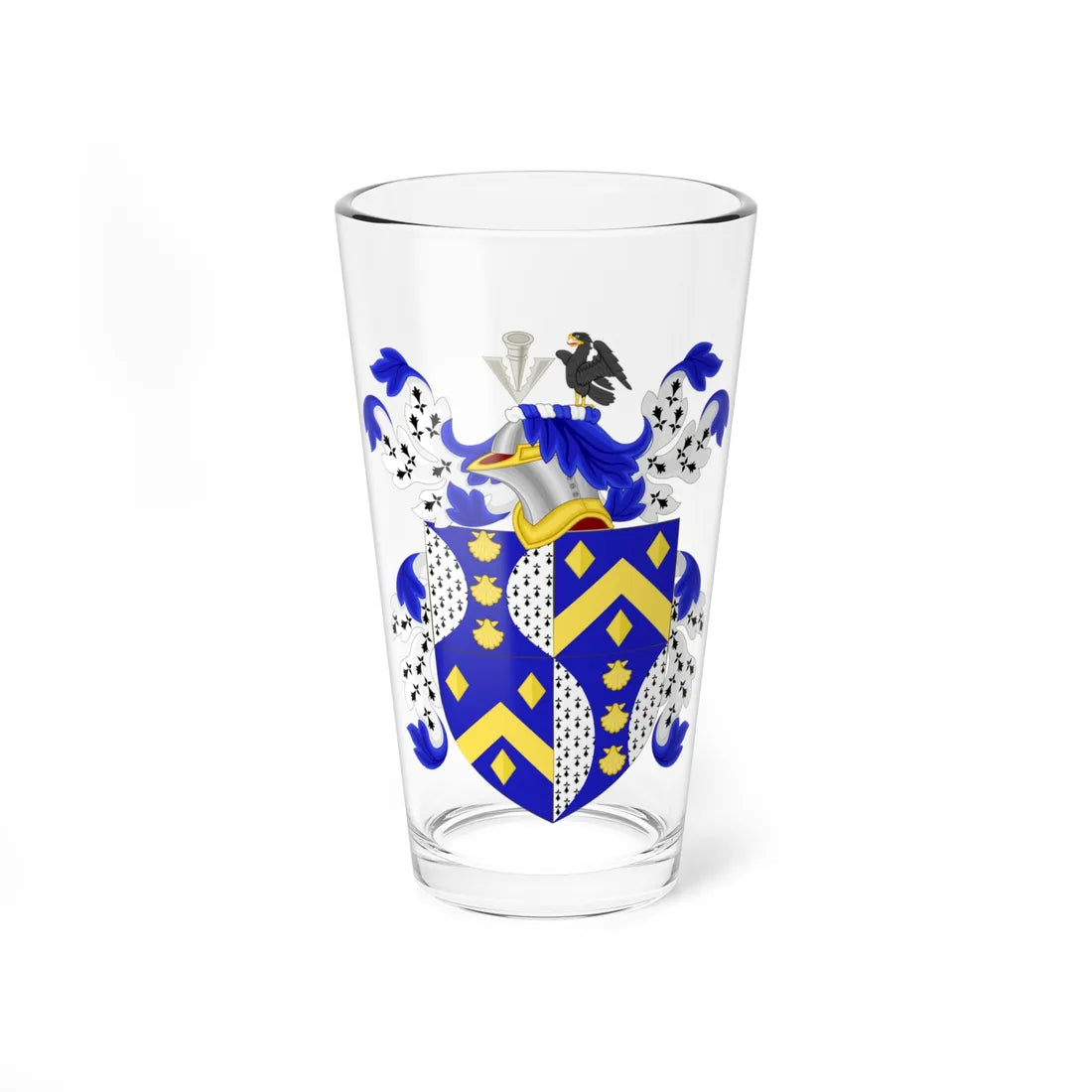 Coat of Arms of George Clarke (United States) (Coat of Arms) Pint Glass 16oz 16oz - Go Mug Yourself