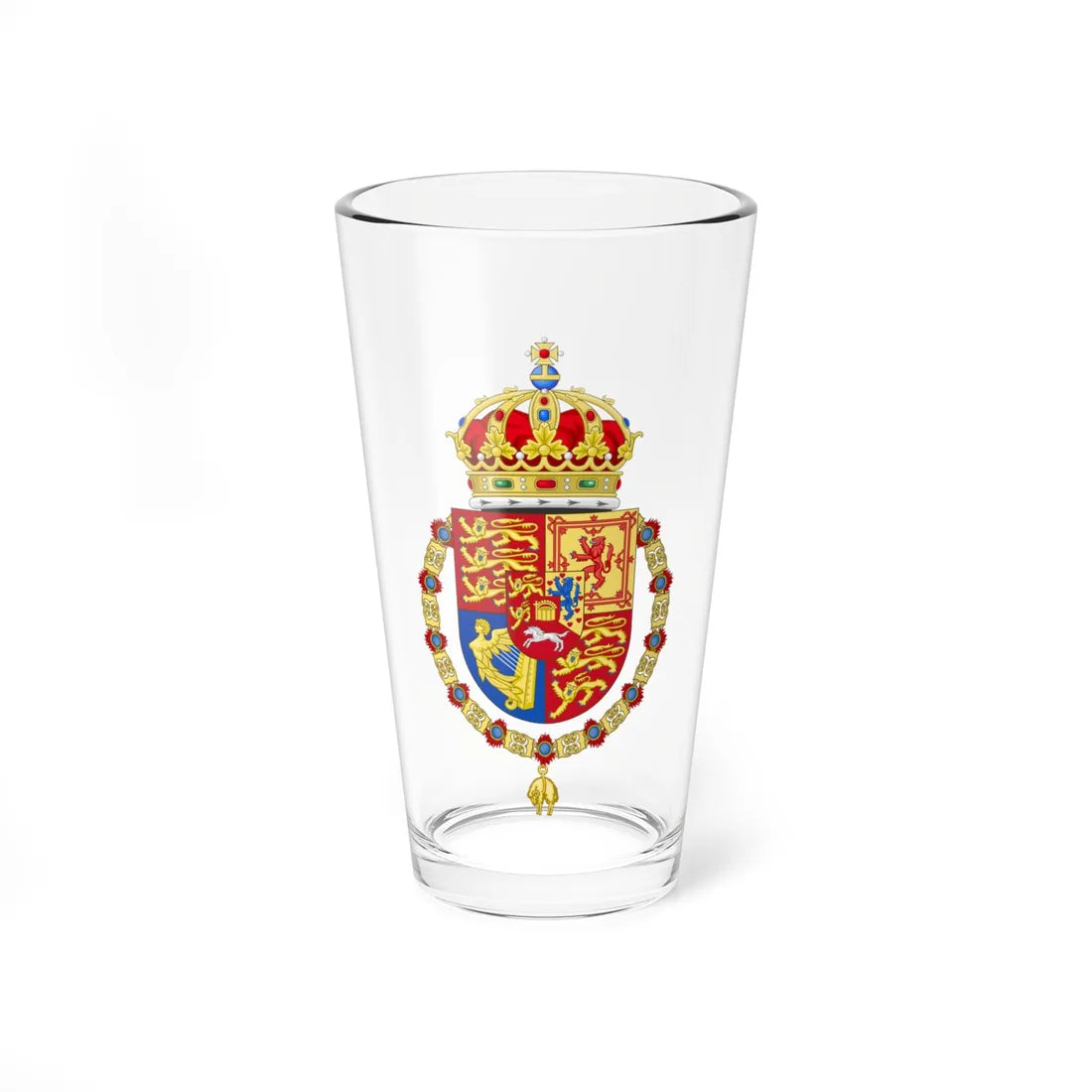 Coat of Arms of George V and Ernest Augustus of Hanover Order of the Golden Fleece (Germany) (Coat of Arms) Pint Glass 16oz 16oz - Go Mug Yourself