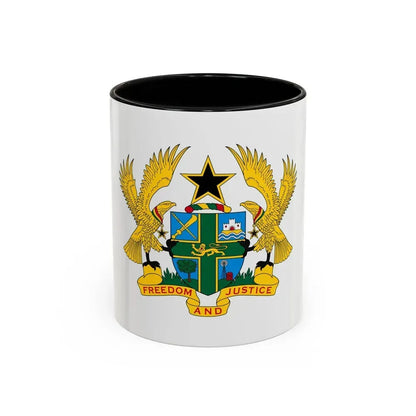 Coat of arms of Ghana - Accent Coffee Mug 11oz Black - Go Mug Yourself