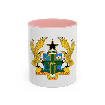 Coat of arms of Ghana - Accent Coffee Mug 11oz Pink - Go Mug Yourself