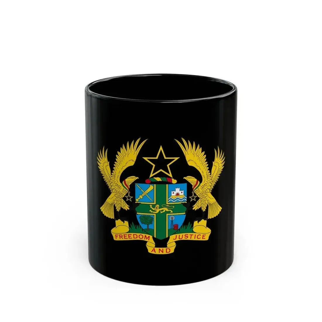 Coat of arms of Ghana - Black Coffee Mug 11oz - Go Mug Yourself
