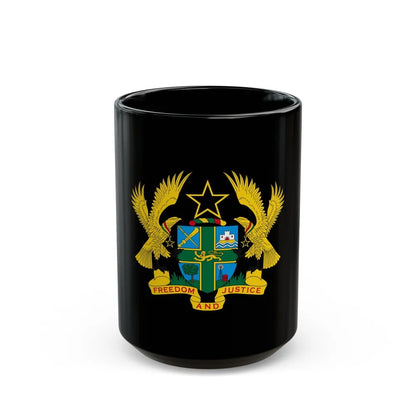 Coat of arms of Ghana - Black Coffee Mug-15oz-Go Mug Yourself