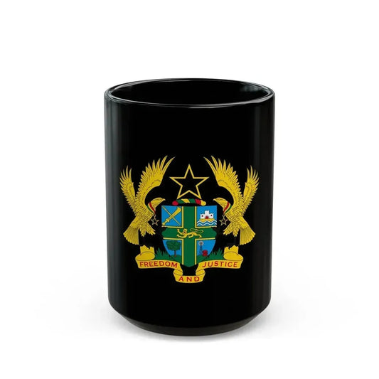 Coat of arms of Ghana - Black Coffee Mug 15oz - Go Mug Yourself