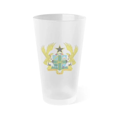 Coat of arms of Ghana - Frosted Pint Glass 16oz Default Title - Go Mug Yourself