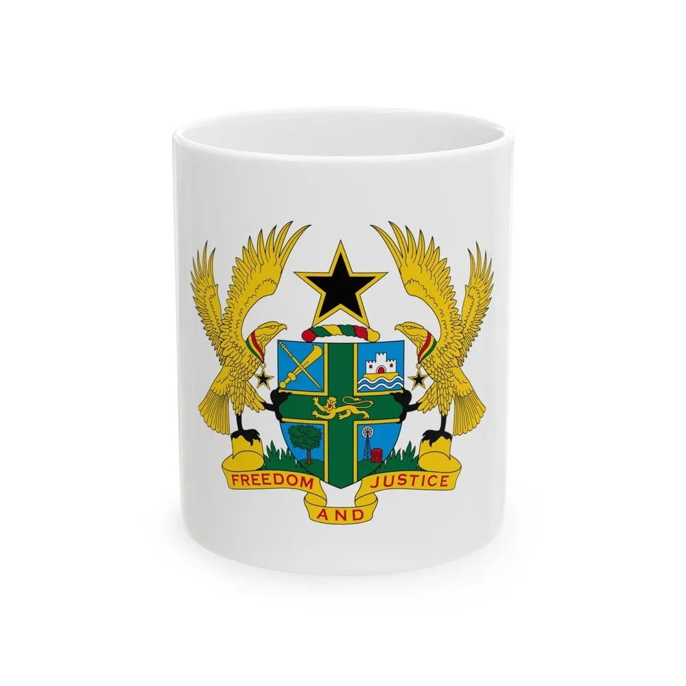 Coat of arms of Ghana - White Coffee Mug-11oz-Go Mug Yourself