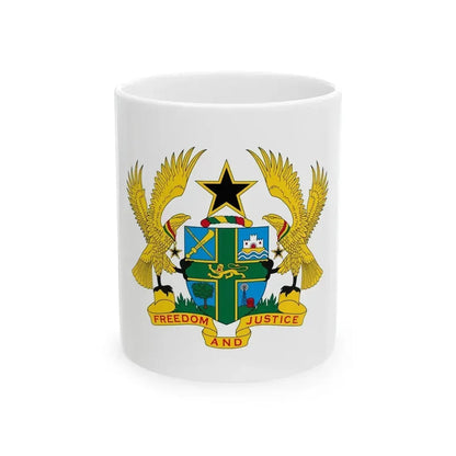 Coat of arms of Ghana - White Coffee Mug 11oz - Go Mug Yourself