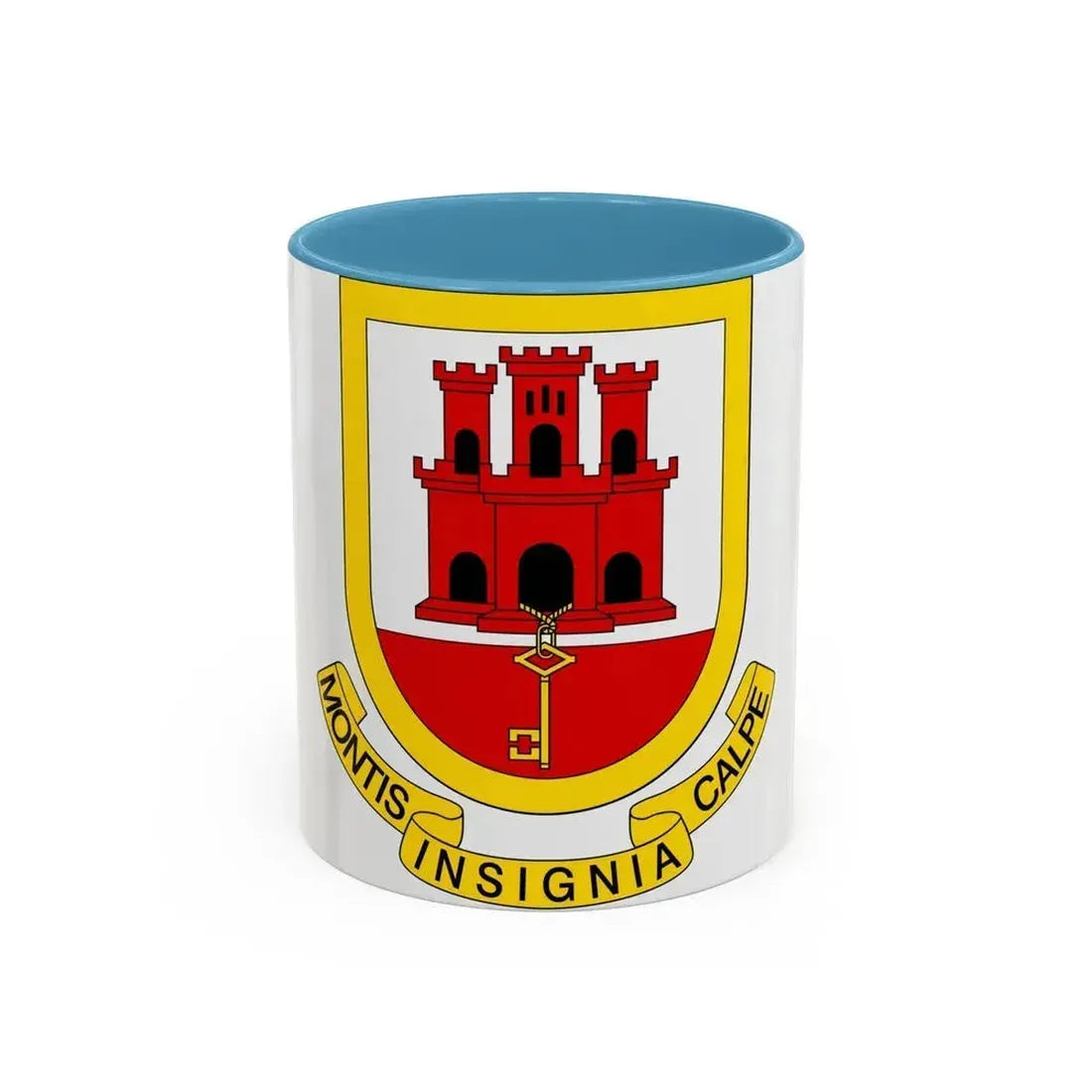 Coat of arms of Gibraltar - Accent Coffee Mug 11oz Light Blue - Go Mug Yourself