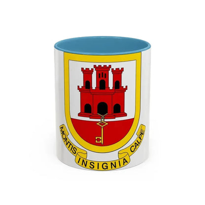 Coat of arms of Gibraltar - Accent Coffee Mug 11oz Light Blue - Go Mug Yourself