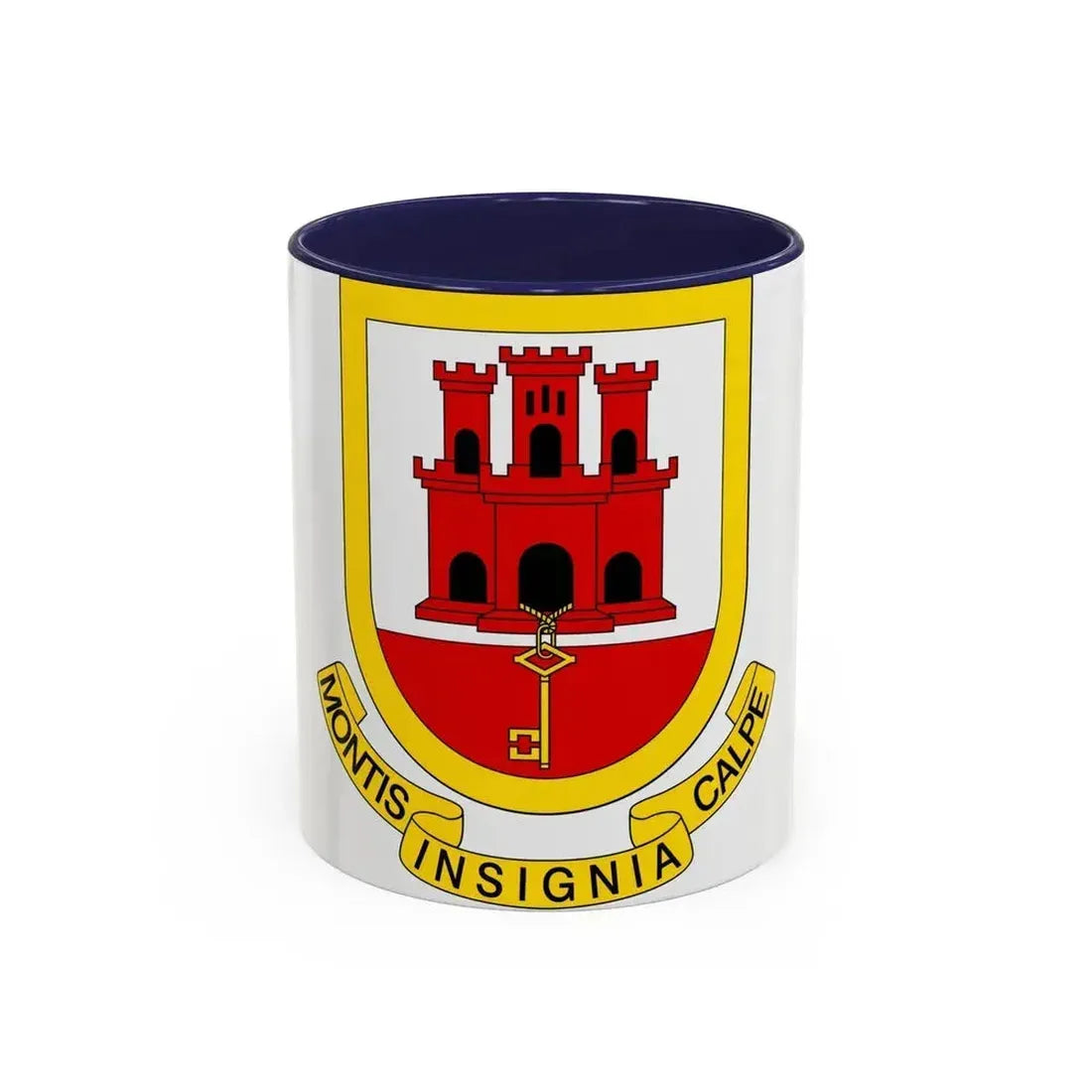Coat of arms of Gibraltar - Accent Coffee Mug 11oz Navy - Go Mug Yourself