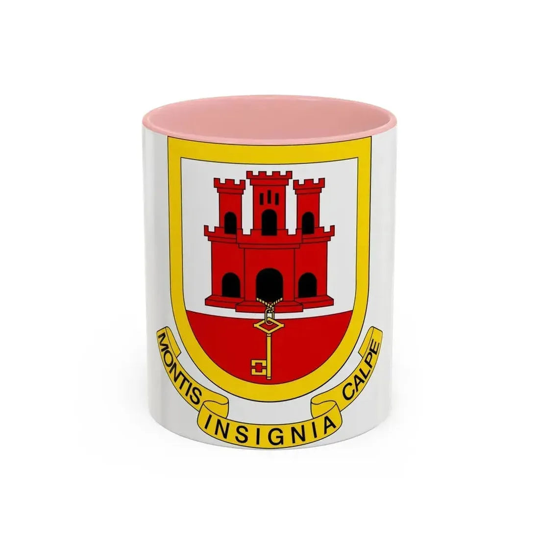 Coat of arms of Gibraltar - Accent Coffee Mug 11oz Pink - Go Mug Yourself