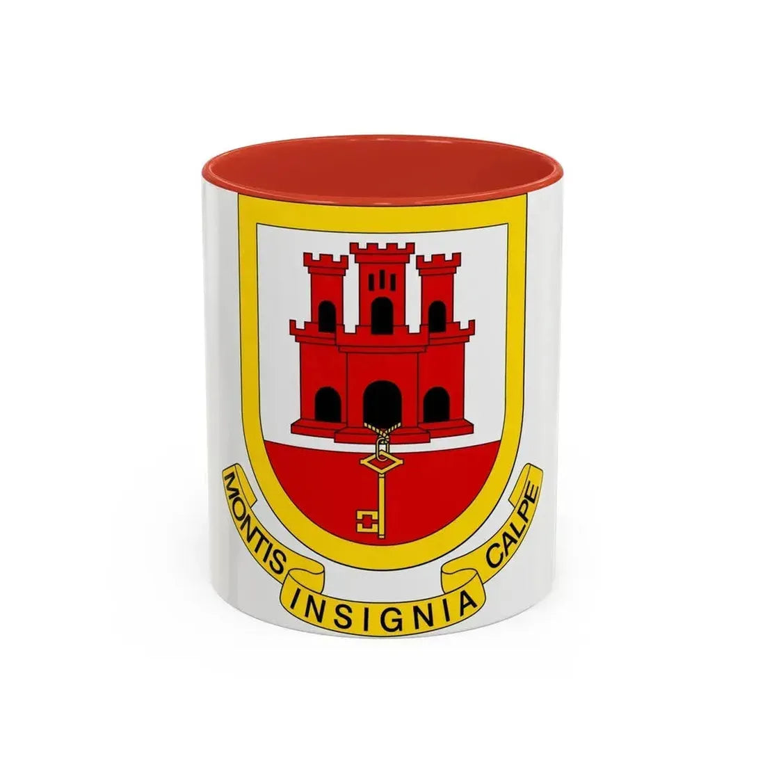 Coat of arms of Gibraltar - Accent Coffee Mug 11oz Red - Go Mug Yourself