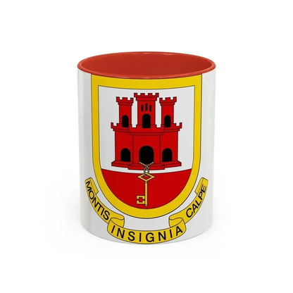 Coat of arms of Gibraltar - Accent Coffee Mug 11oz Red - Go Mug Yourself