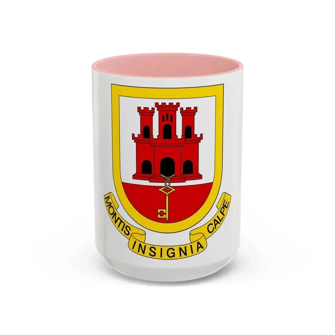 Coat of arms of Gibraltar - Accent Coffee Mug 15oz Pink - Go Mug Yourself