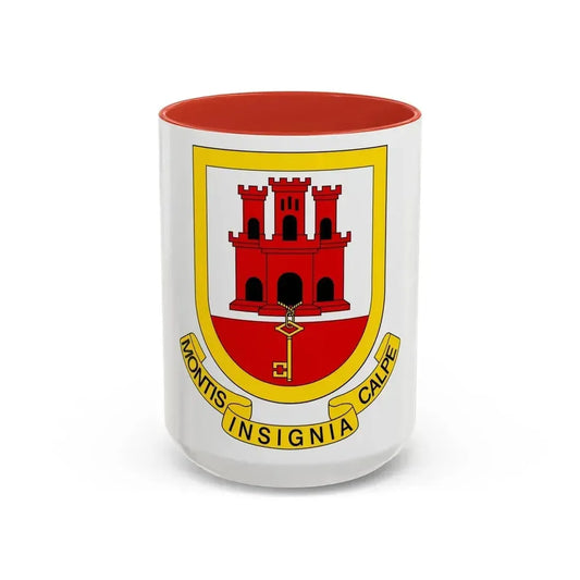 Coat of arms of Gibraltar - Accent Coffee Mug 15oz Red - Go Mug Yourself