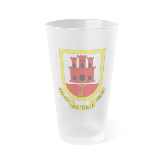 Coat of arms of Gibraltar - Frosted Pint Glass 16oz-Go Mug Yourself