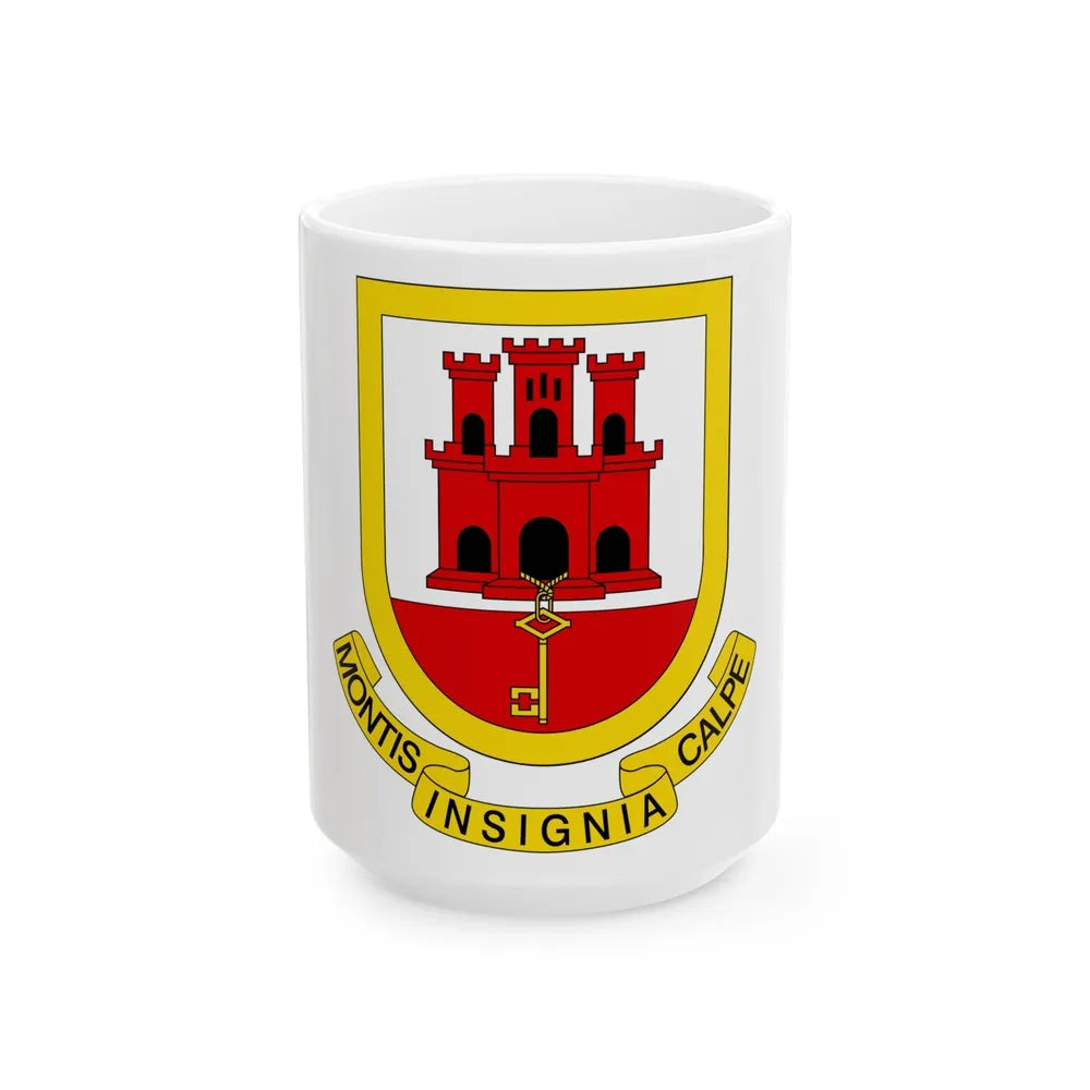 Coat of arms of Gibraltar - White Coffee Mug-15oz-Go Mug Yourself