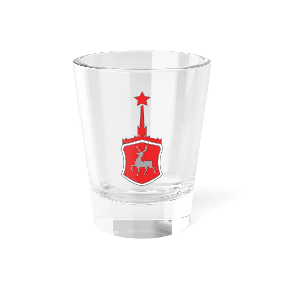 Coat of Arms of Gorky in USSR (Russia) (Coat of Arms) Shot Glass 1.5oz 1.5oz - Go Mug Yourself
