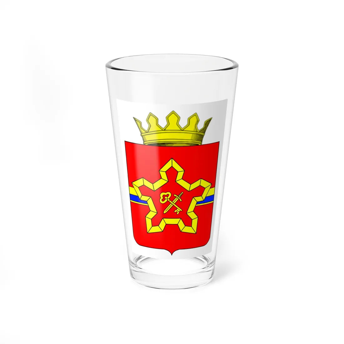 Coat of Arms of Gorodishchensky district with a crown 01 (Russia) (Coat of Arms) Pint Glass 16oz 16oz - Go Mug Yourself