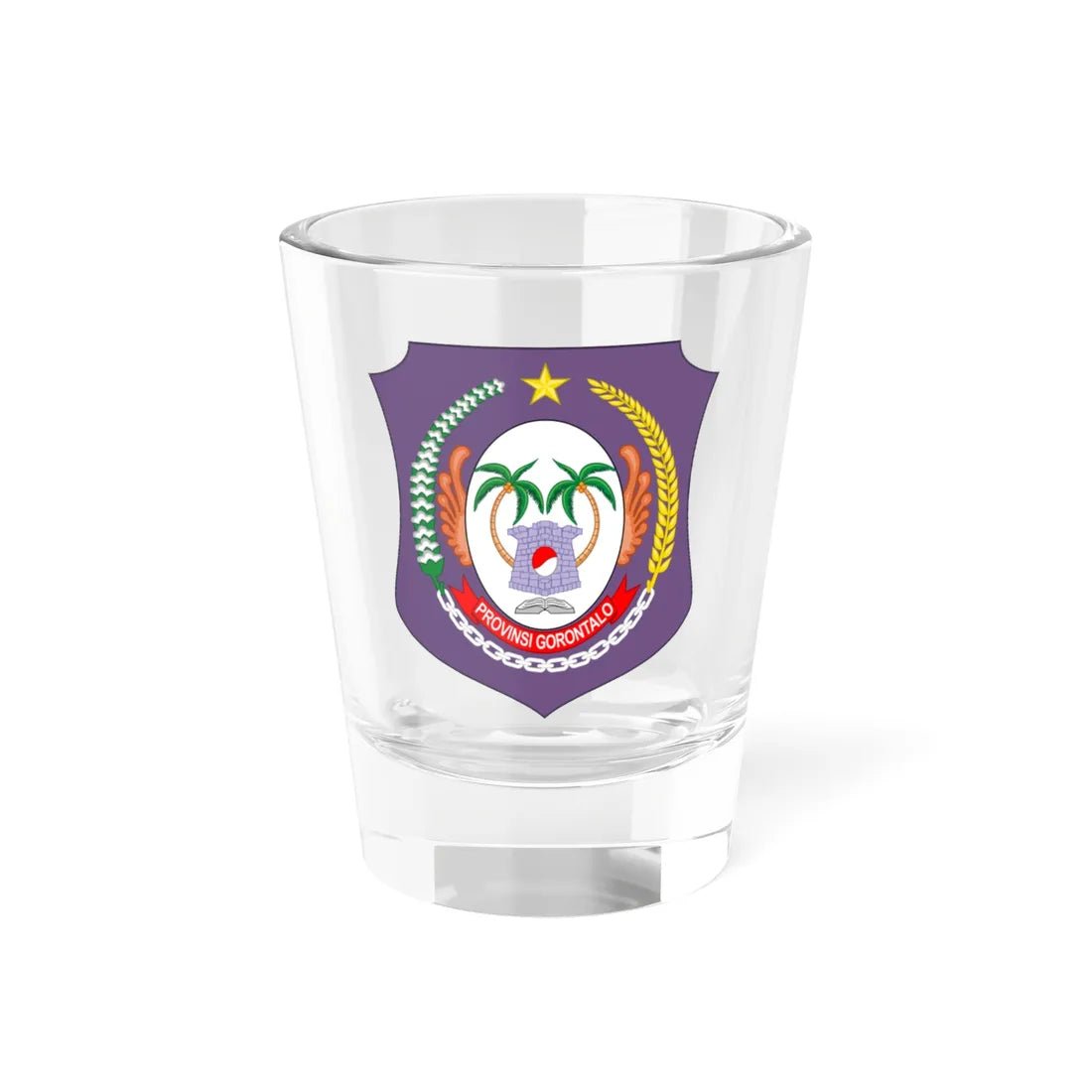 Coat of arms of Gorontalo (Indonesia) (Coat of Arms) Shot Glass 1.5oz 1.5oz - Go Mug Yourself